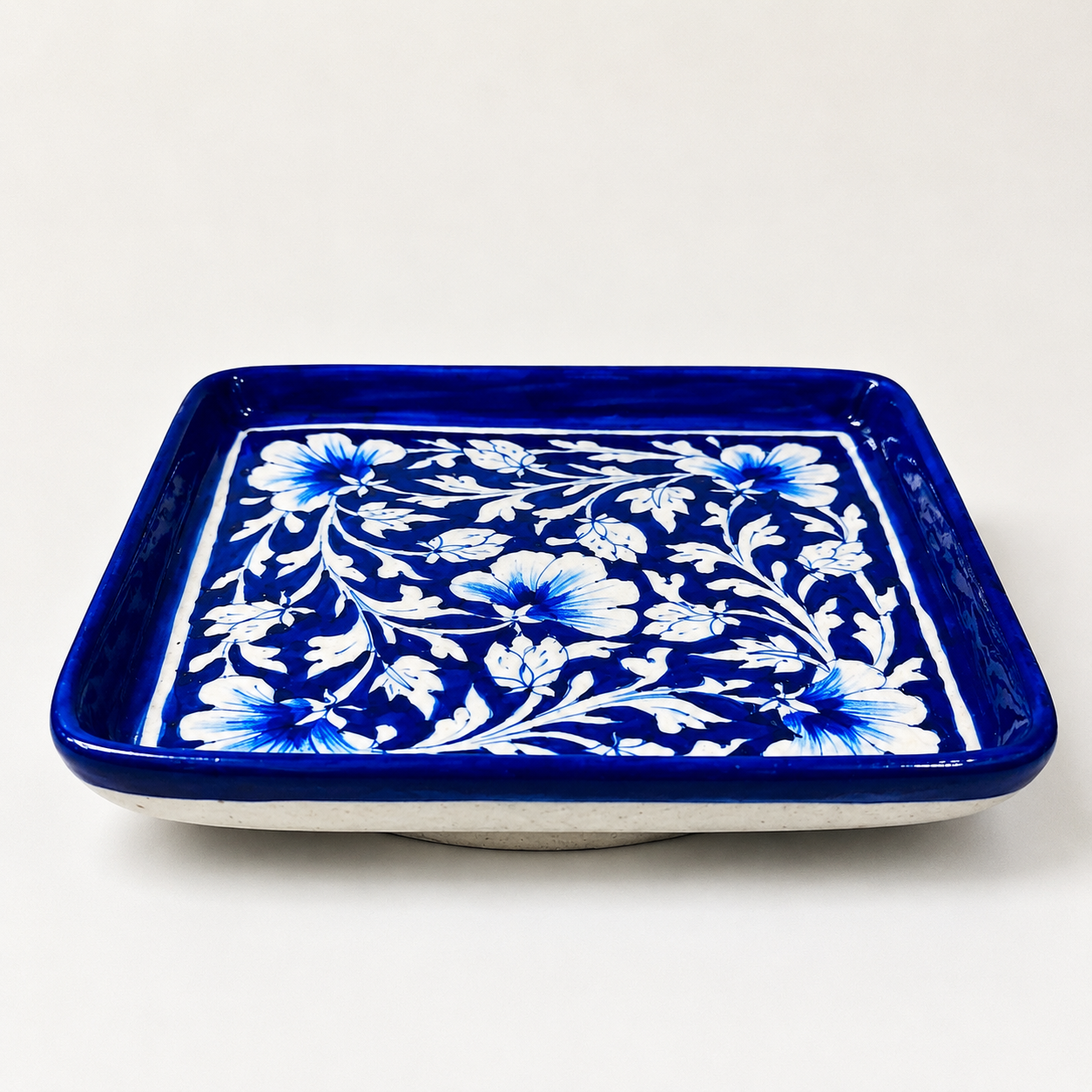 Blue Pottery Square Tray