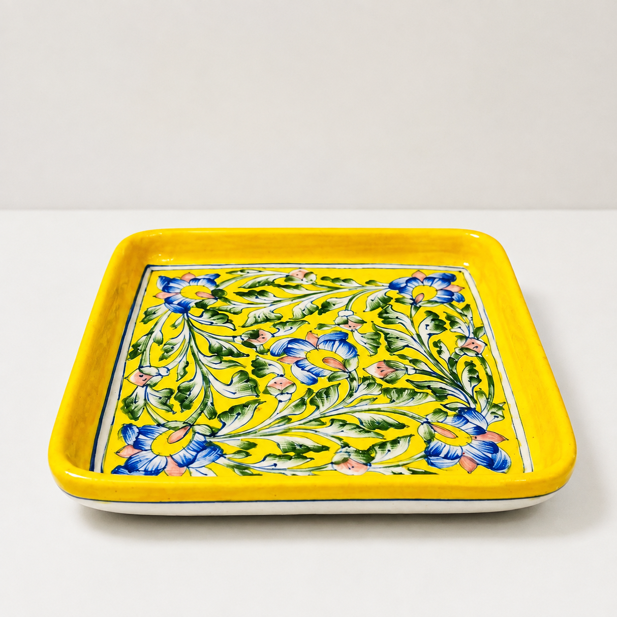 Blue Pottery Square Tray