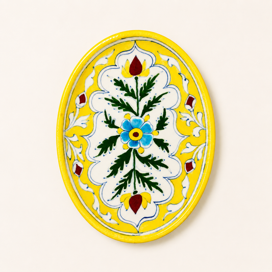 Blue Pottery Oval Tray