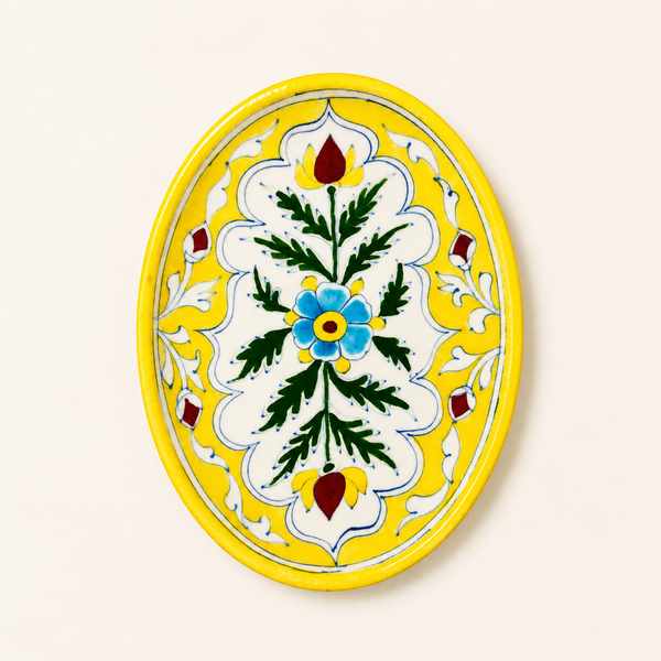 Blue Pottery Oval Tray