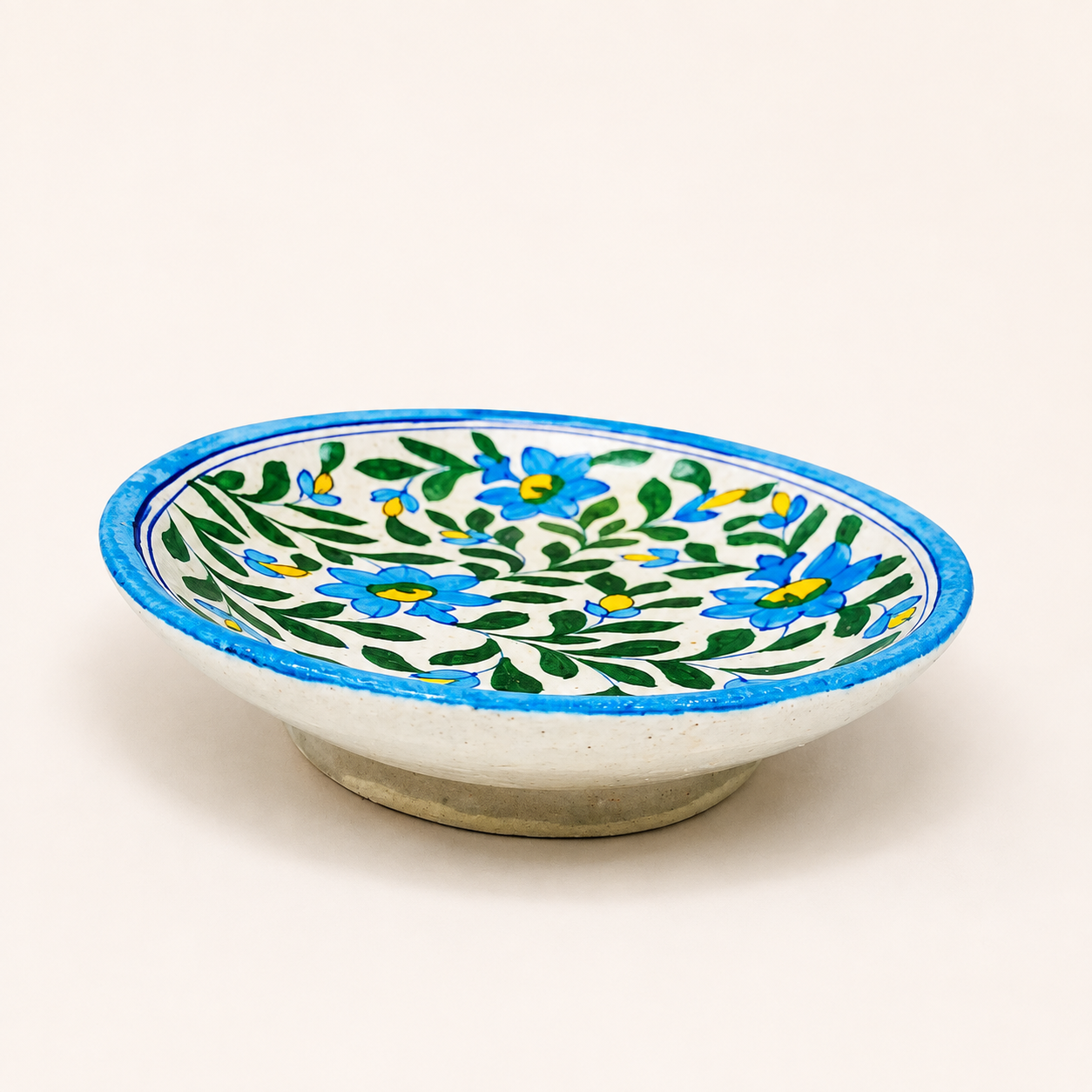 Blue Pottery Oval Tray