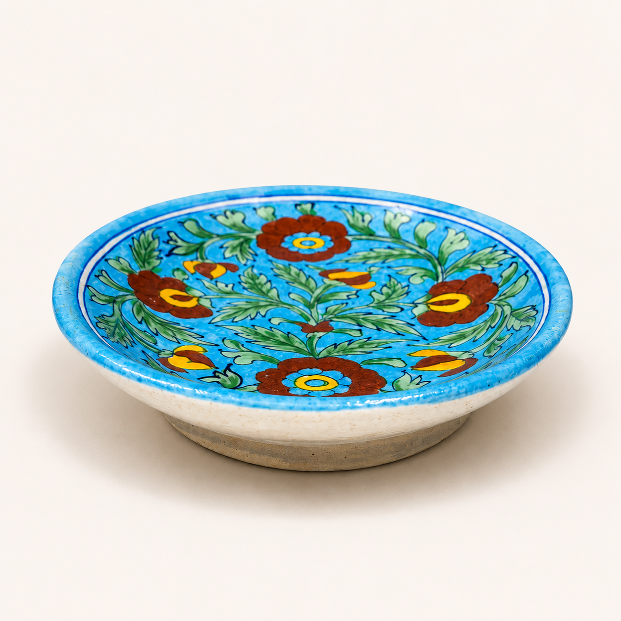 Blue Pottery Oval Tray