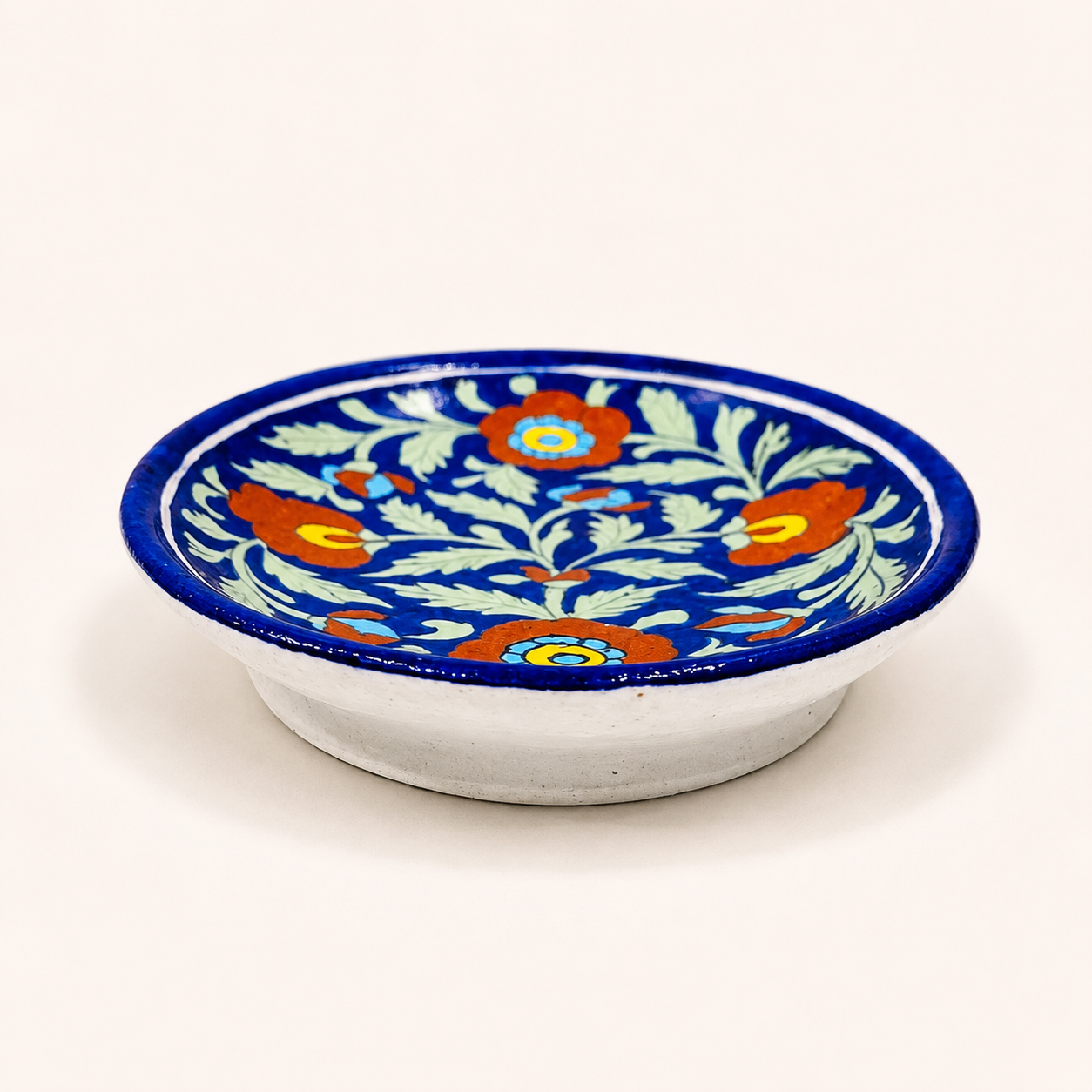 Blue Pottery Oval Tray