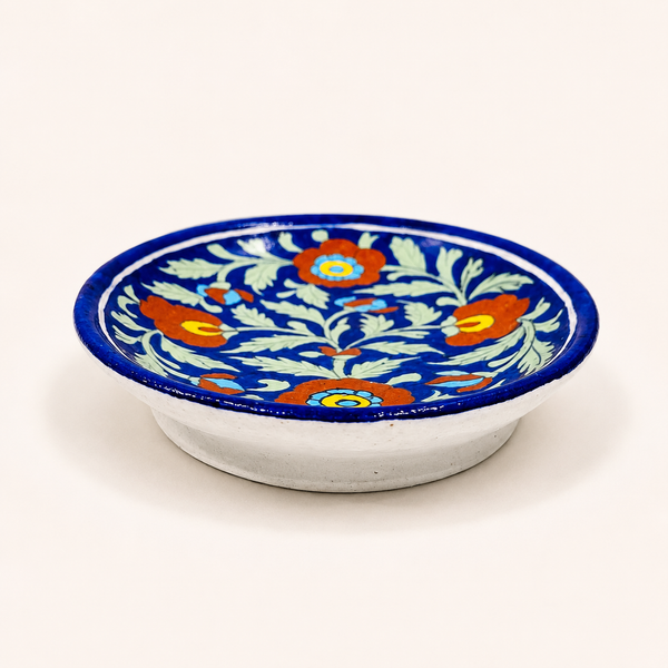 Blue Pottery Oval Tray