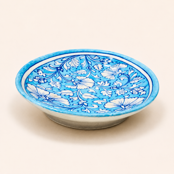 Blue Pottery Oval Tray
