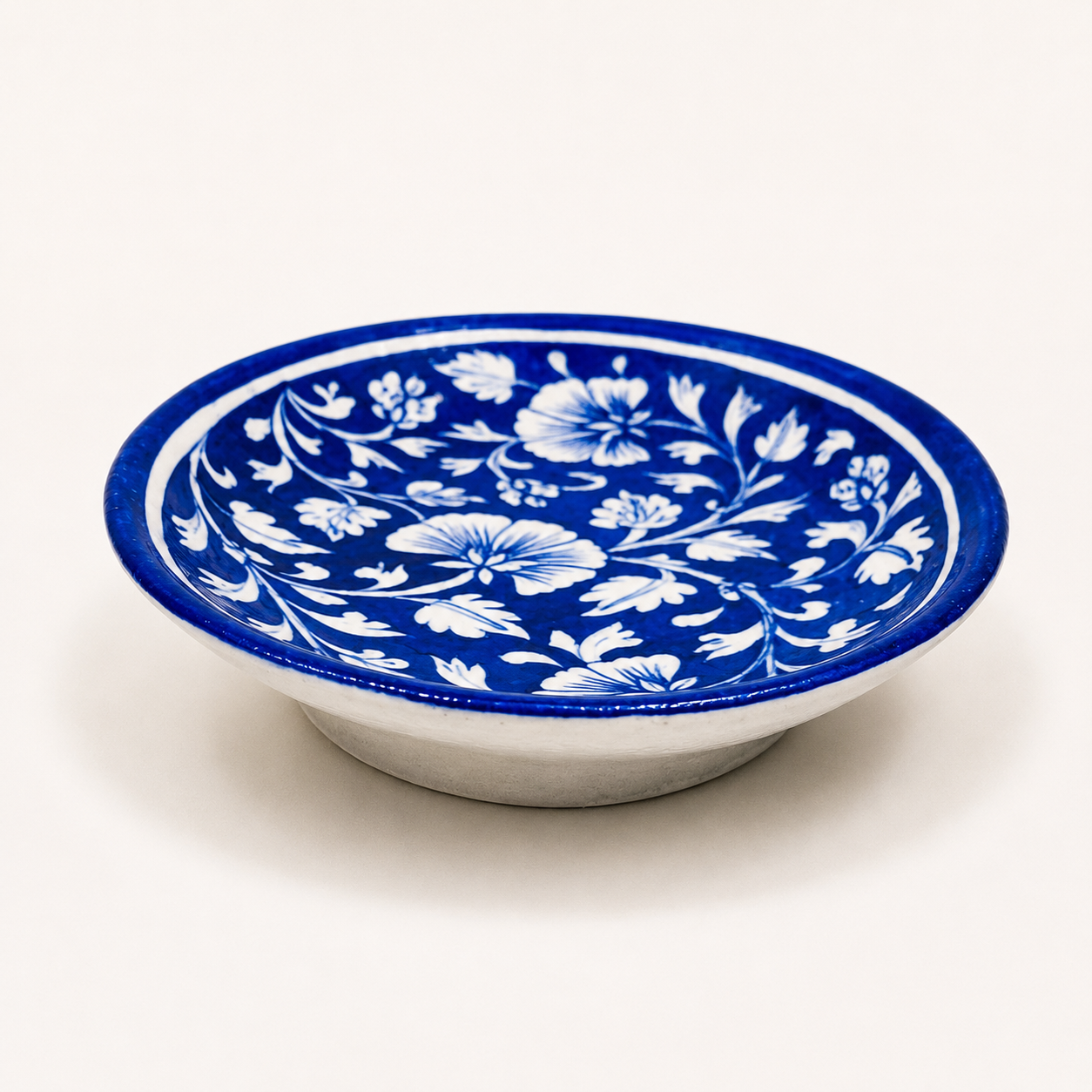 Blue Pottery Oval Tray
