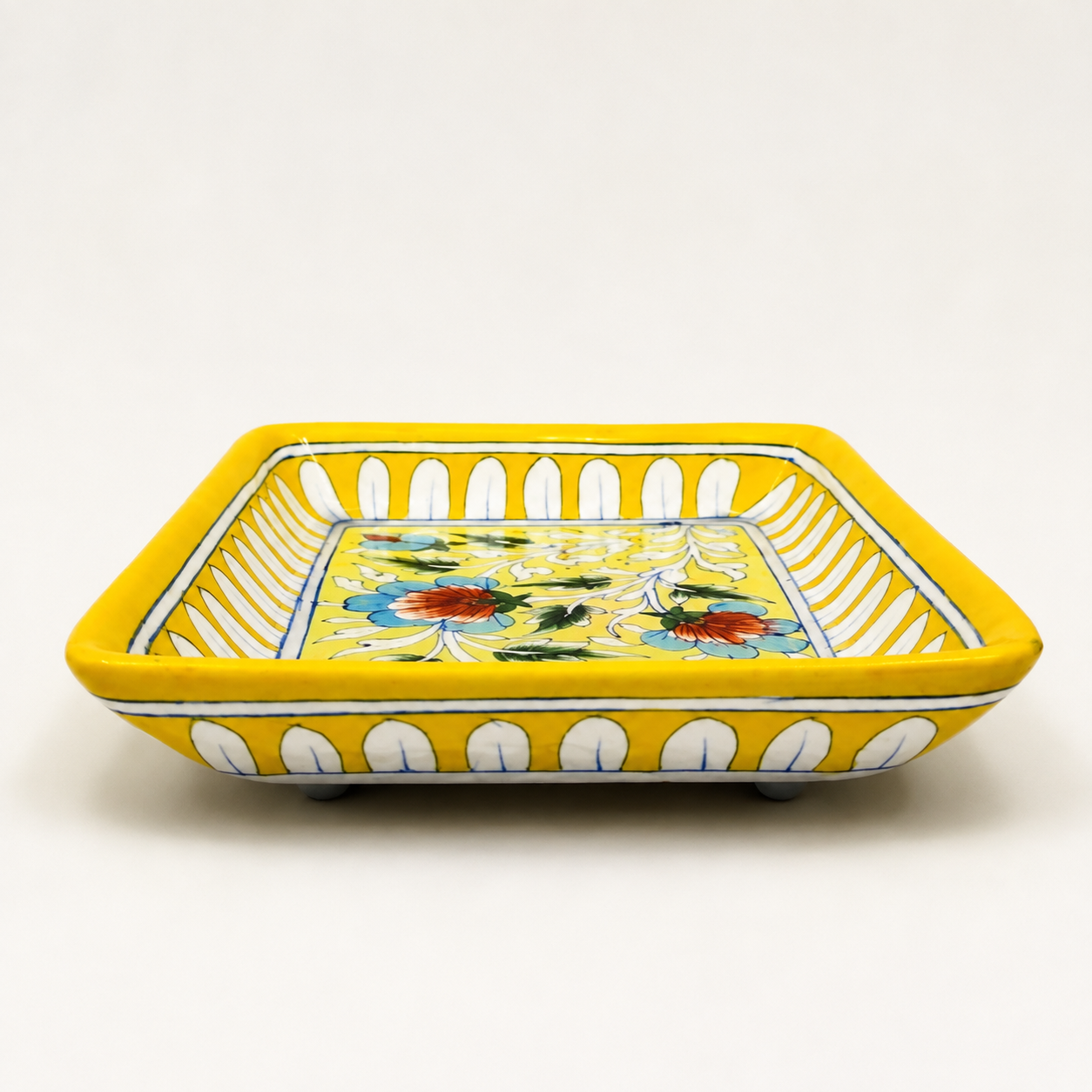 Blue Pottery Rectangle Tray
