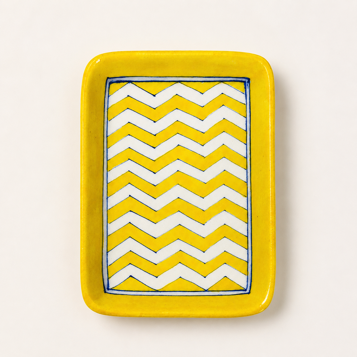 Blue Pottery Trinket & Snack Tray