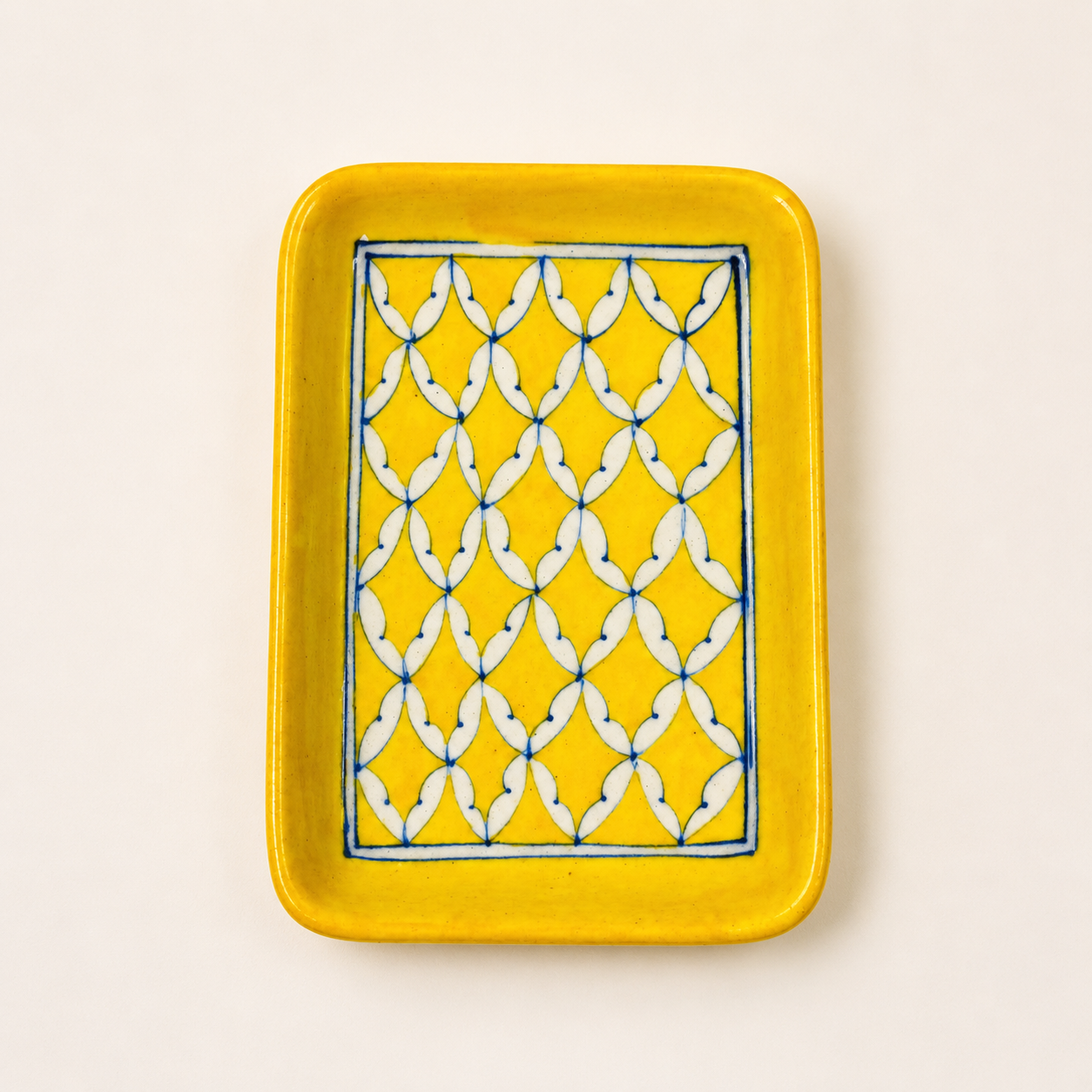 Blue Pottery Trinket & Snack Tray