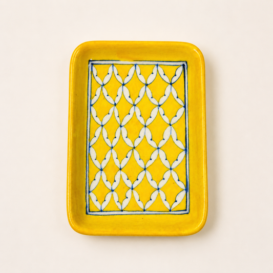 Blue Pottery Trinket & Snack Tray