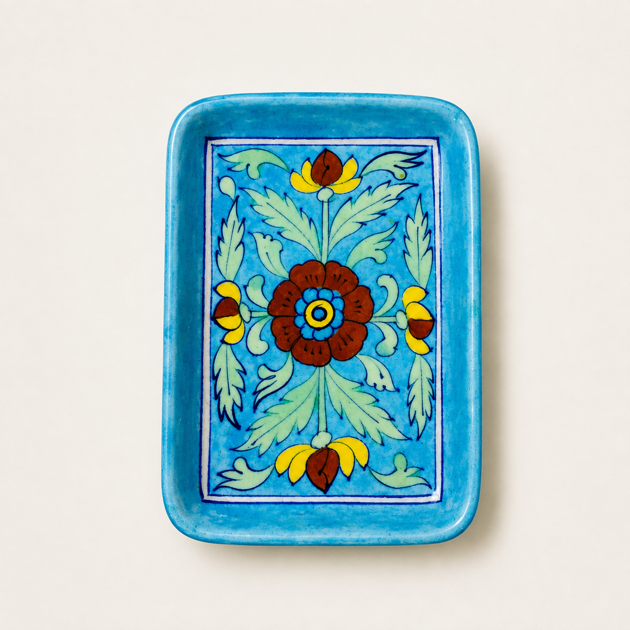 Blue Pottery Trinket & Snack Tray