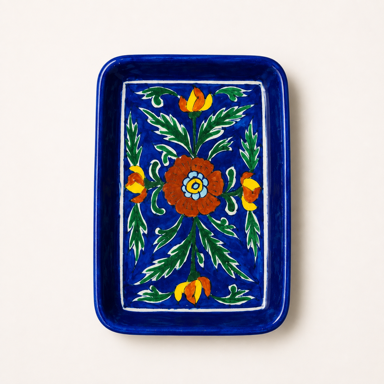 Blue Pottery Trinket & Snack Tray