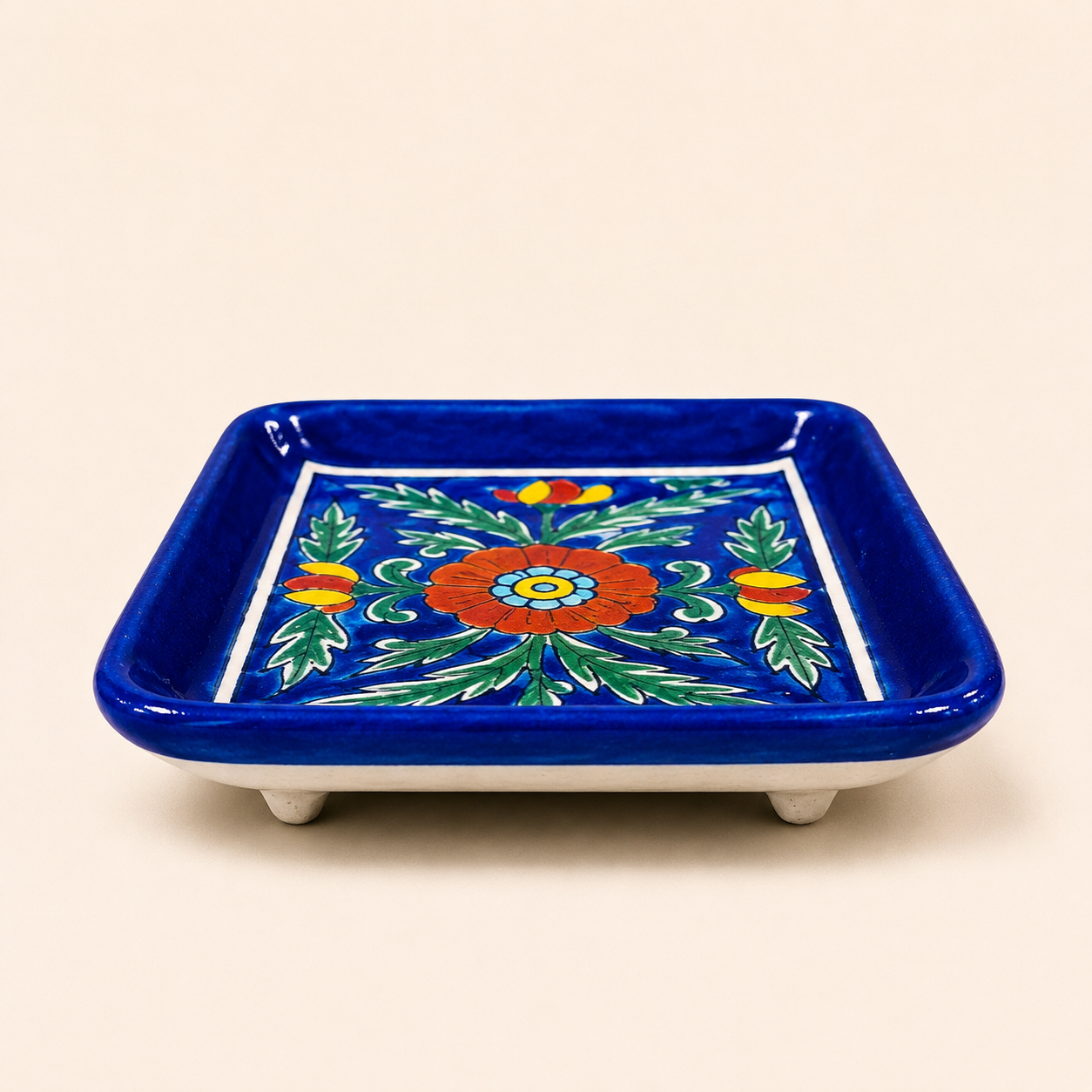 Blue Pottery Trinket & Snack Tray