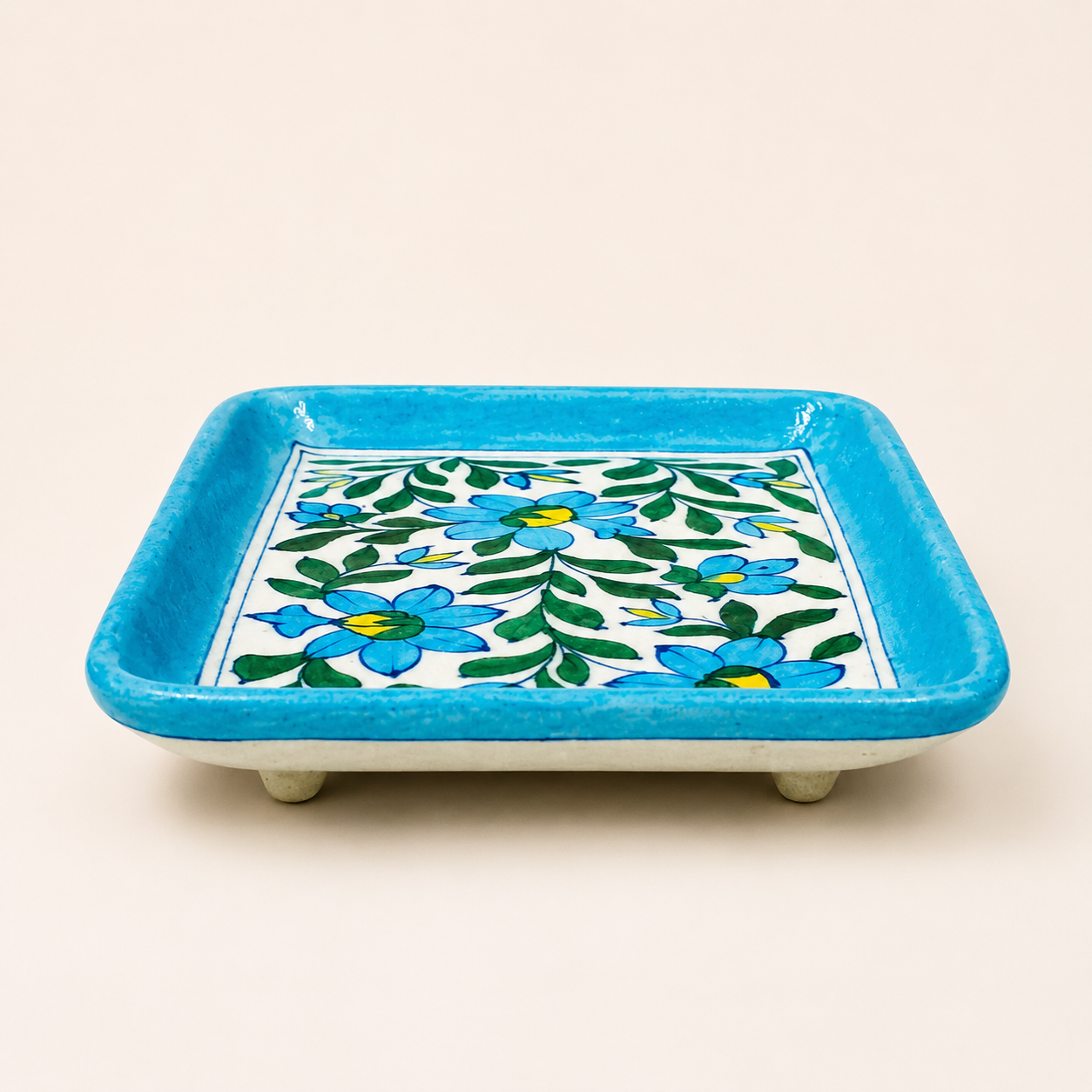 Blue Pottery Trinket & Snack Tray