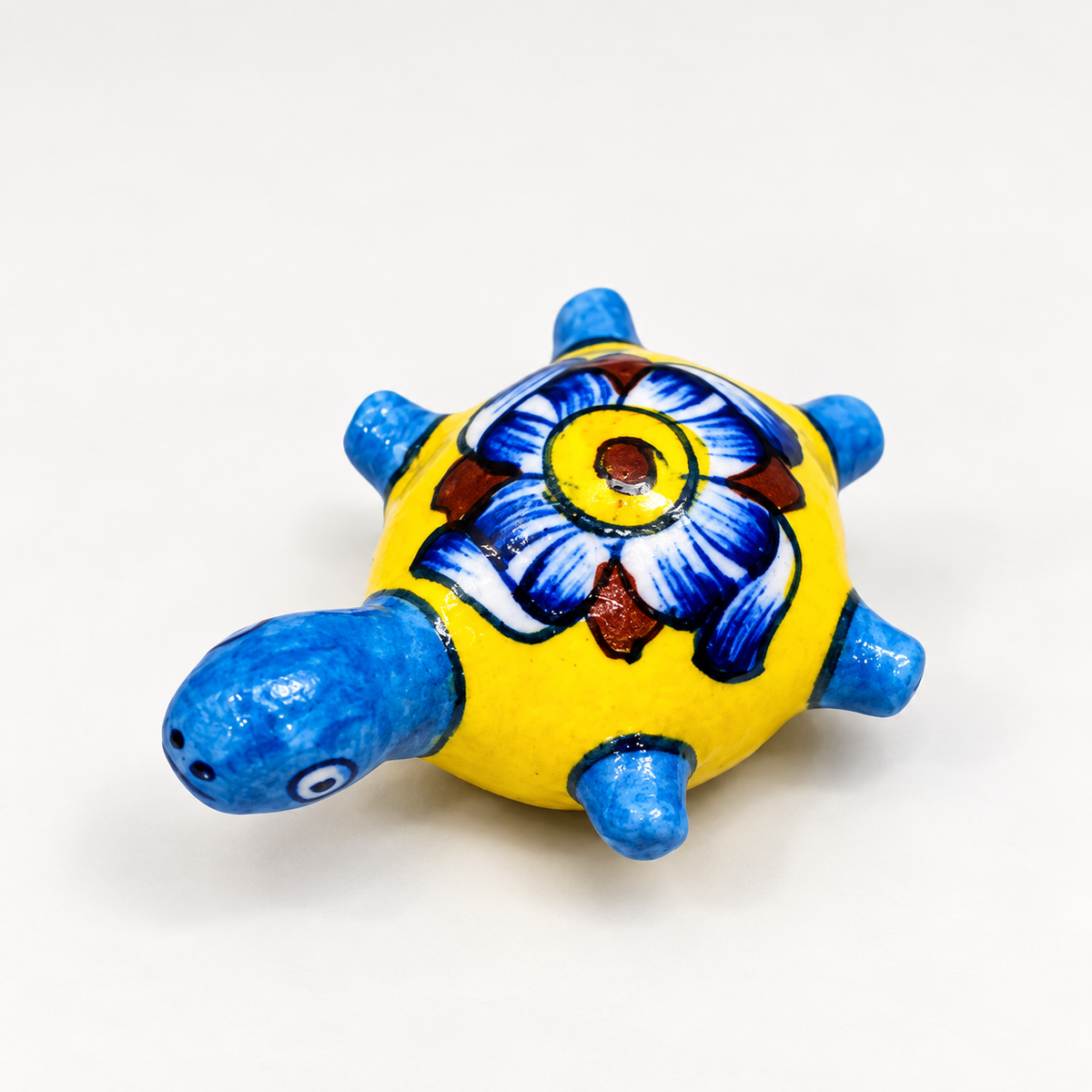 Blue Pottery Tortoise Paperweight
