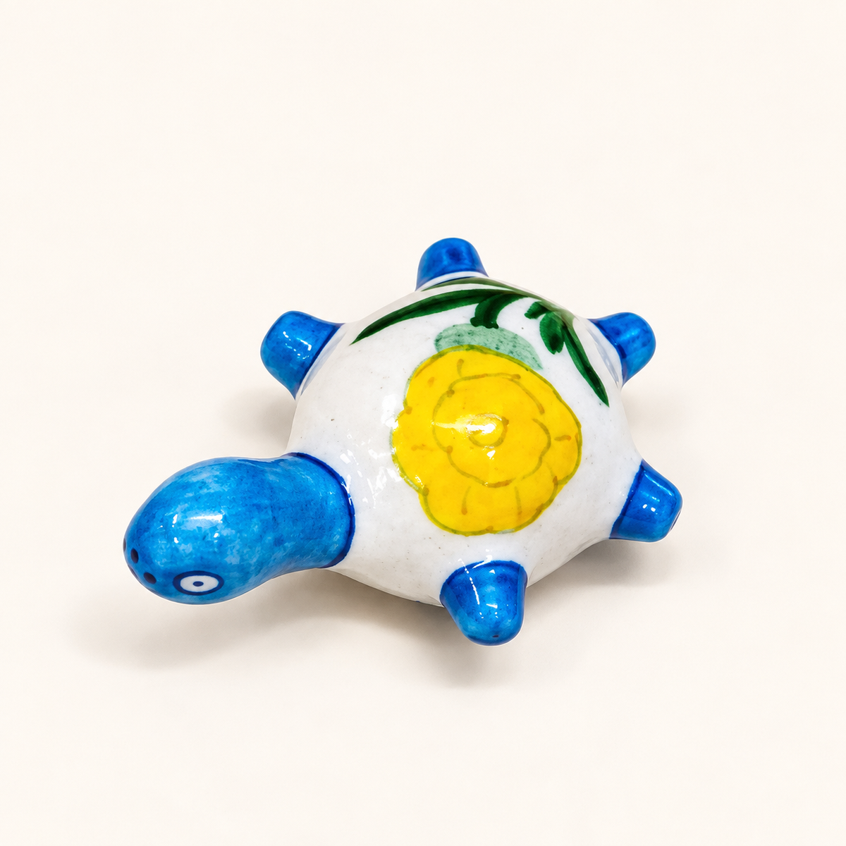 Blue Pottery Tortoise Paperweight