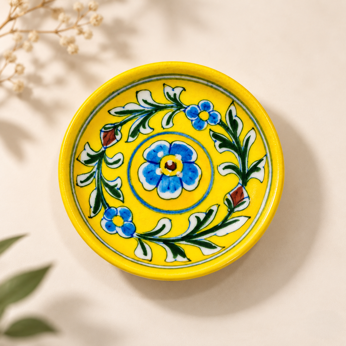 4-inch Blue Pottery Incense Stick Holder