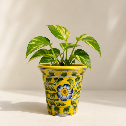 4-Inch Blue Pottery Planter