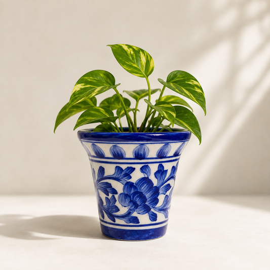 4-Inch Blue Pottery Planter
