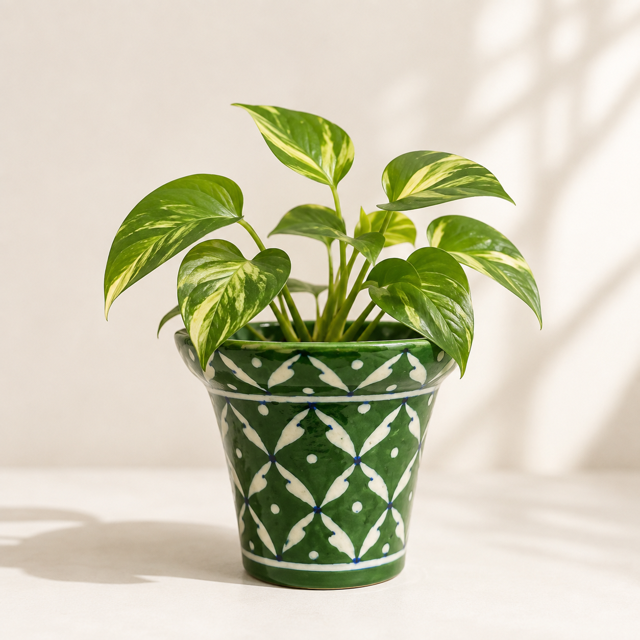 4-Inch Blue Pottery Planter
