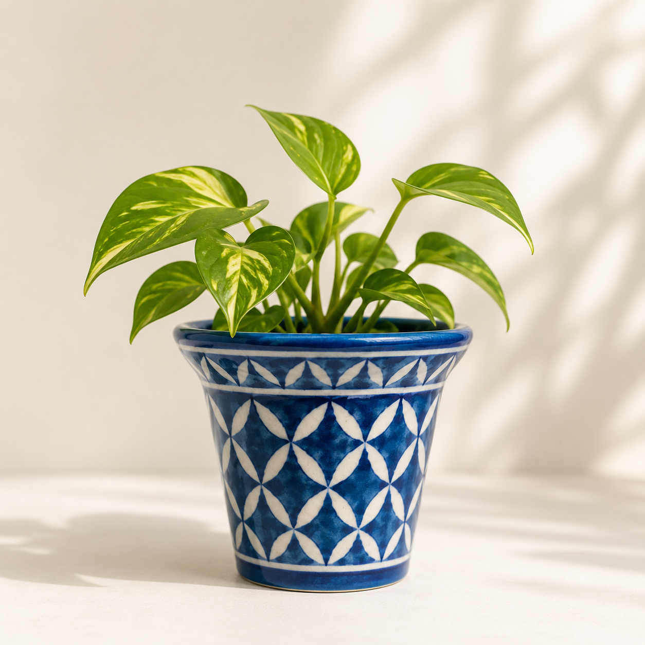 4-Inch Blue Pottery Planter