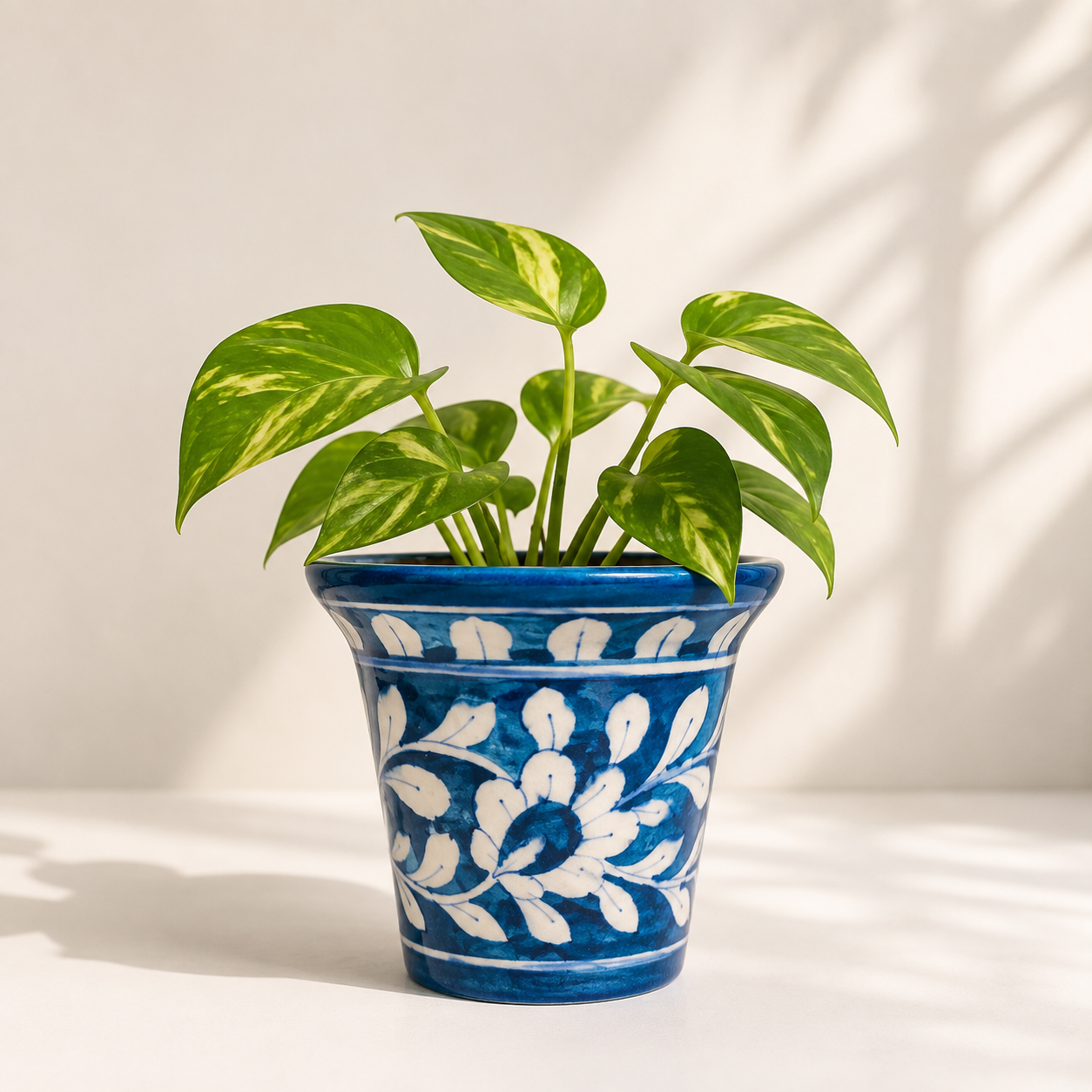 4-Inch Blue Pottery Planter
