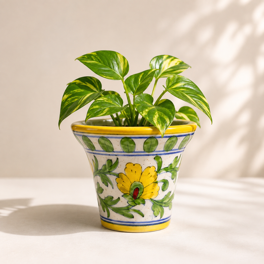 4-Inch Blue Pottery Planter