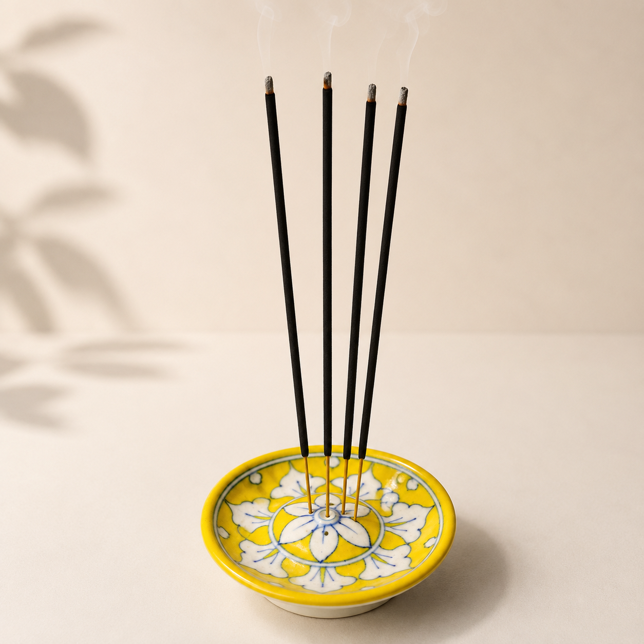 3-inch Blue Pottery Incense Stick Holder