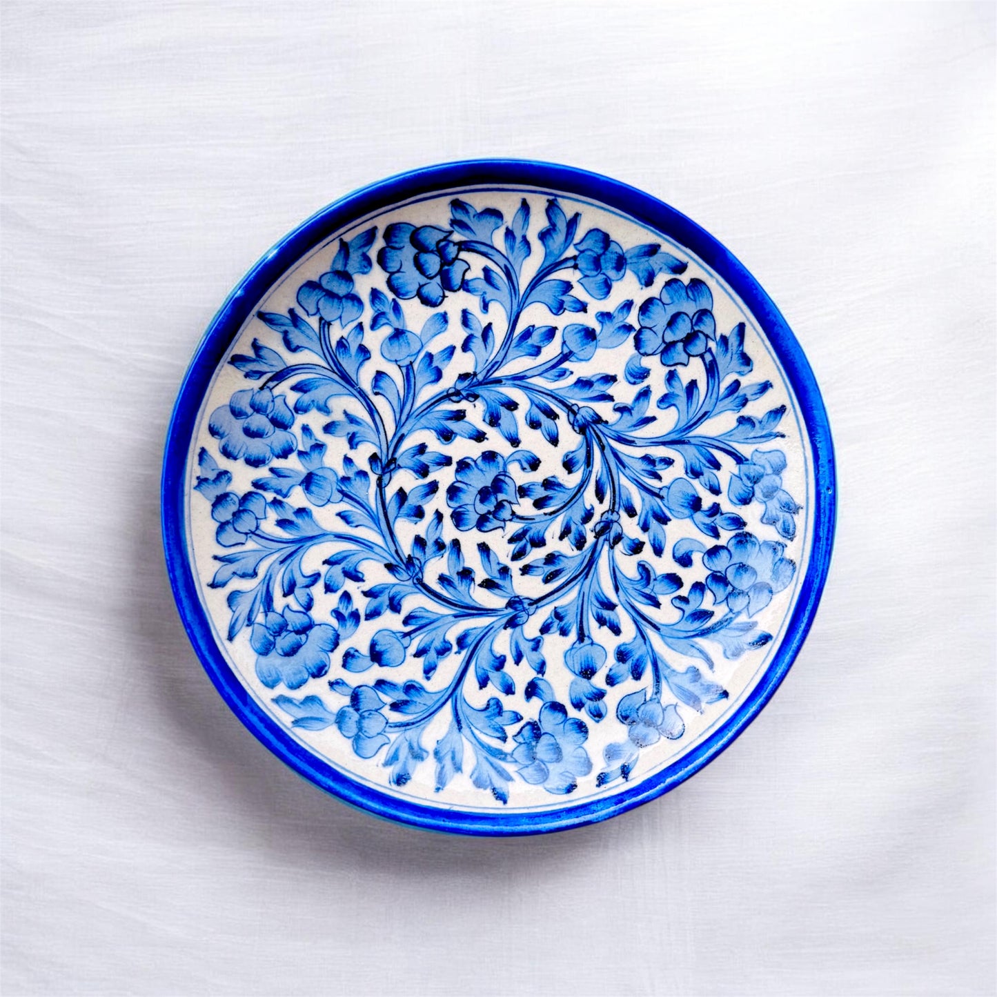 10 Inch Blue Pottery Plate