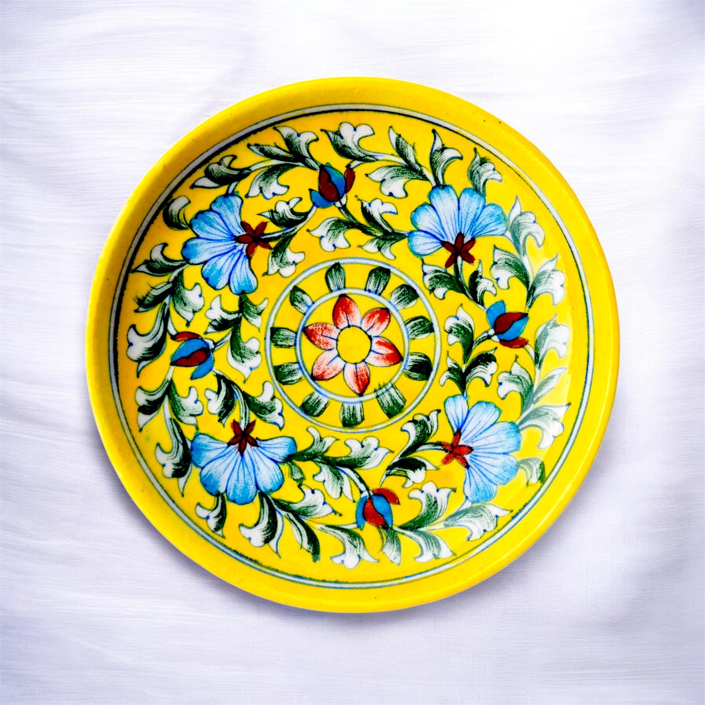 8 Inch Blue Pottery Plate