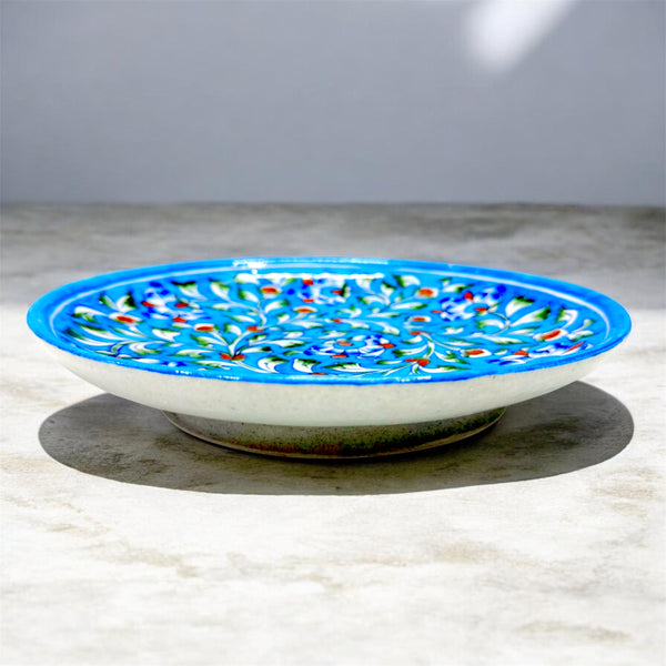 10 Inch Blue Pottery Plate