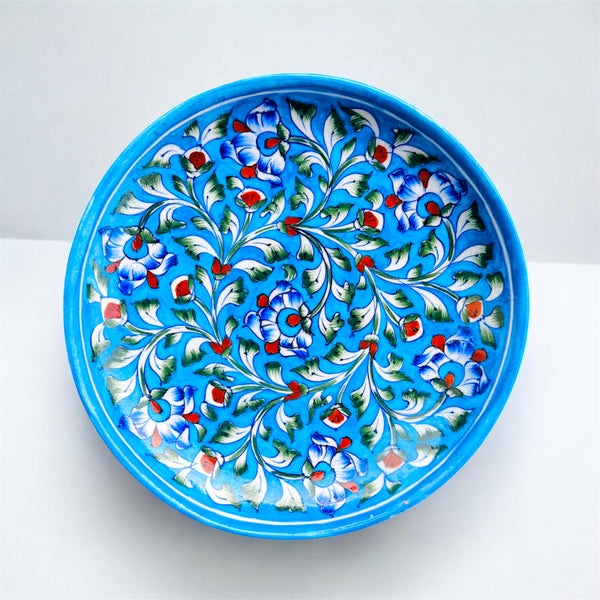10 Inch Blue Pottery Plate