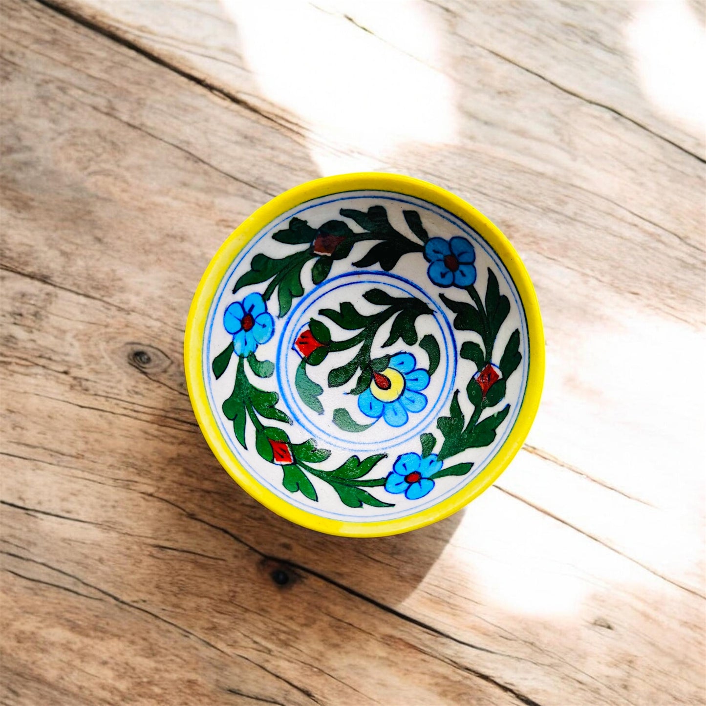 5 Inch Blue Pottery Bowl