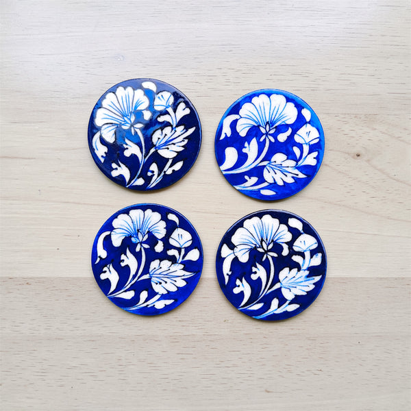 Handcrafted Blue Pottery Coasters