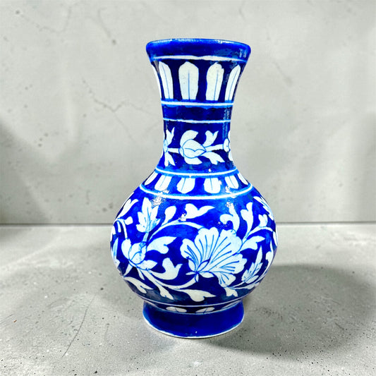 8-inch Blue Pottery Vase