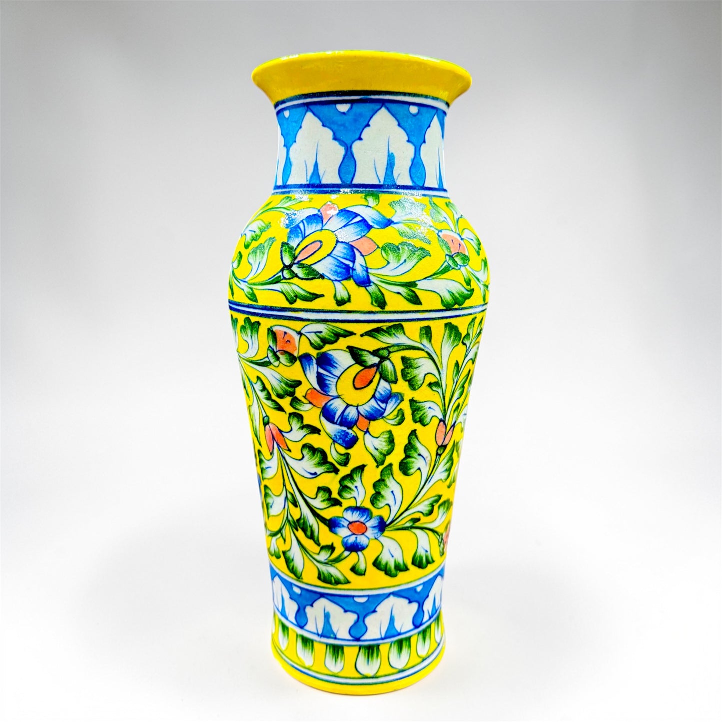 12-inch Blue Pottery Vase