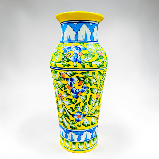 12-inch Blue Pottery Vase