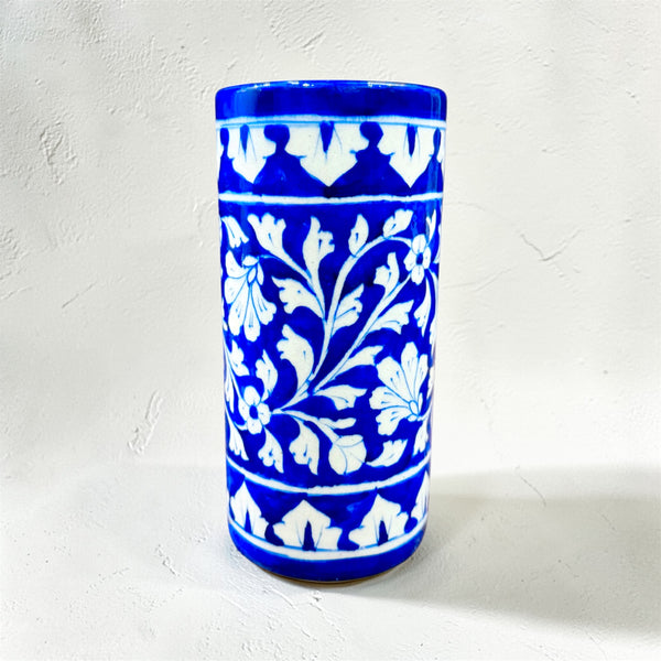8-inch Blue Pottery Vase