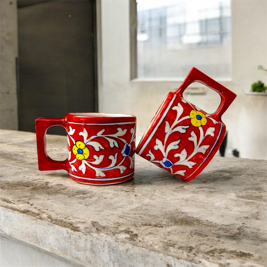 3-inch Blue Pottery Mug (Single Unit)