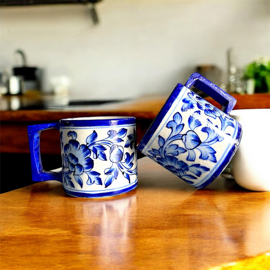 3-inch Blue Pottery Mug (Single Unit)