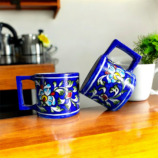 3-inch Blue Pottery Mug (Single Unit)