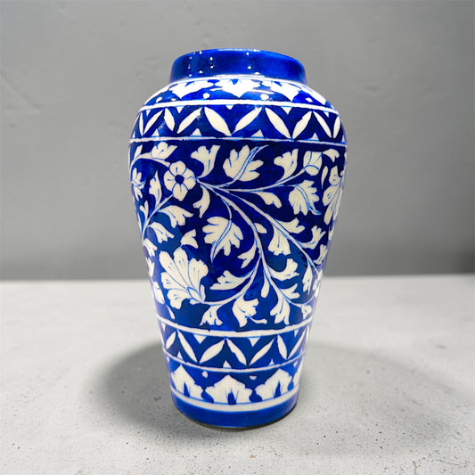 10-inch Blue Pottery Handi Vase