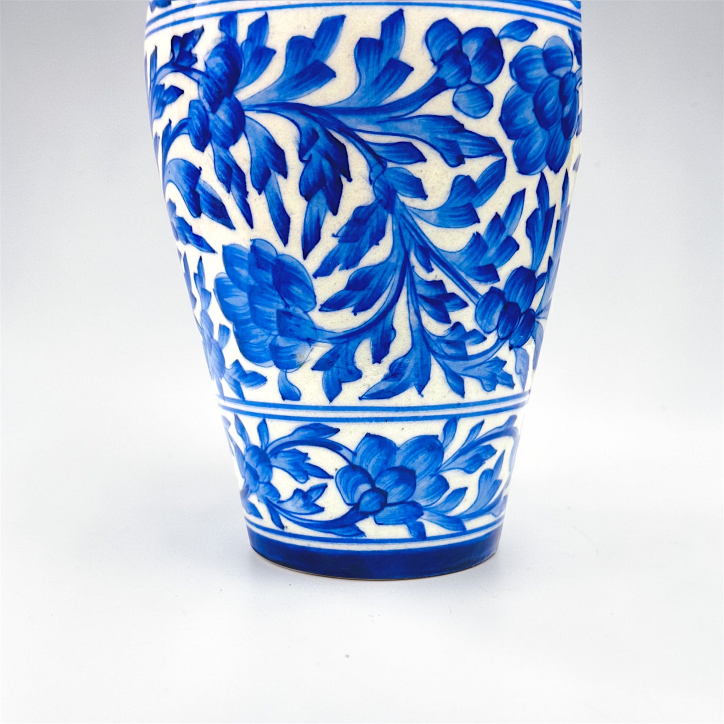 10-inch Blue Pottery Handi Vase