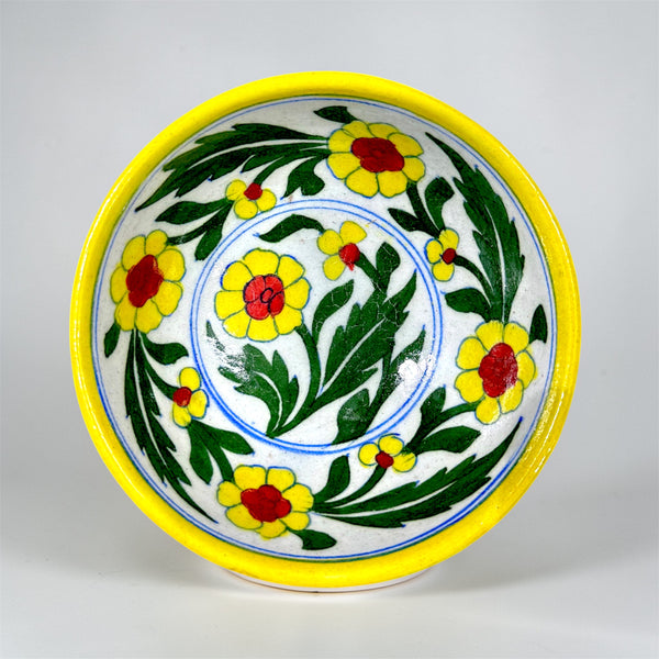 6-inch Blue Pottery Fruit Bowl