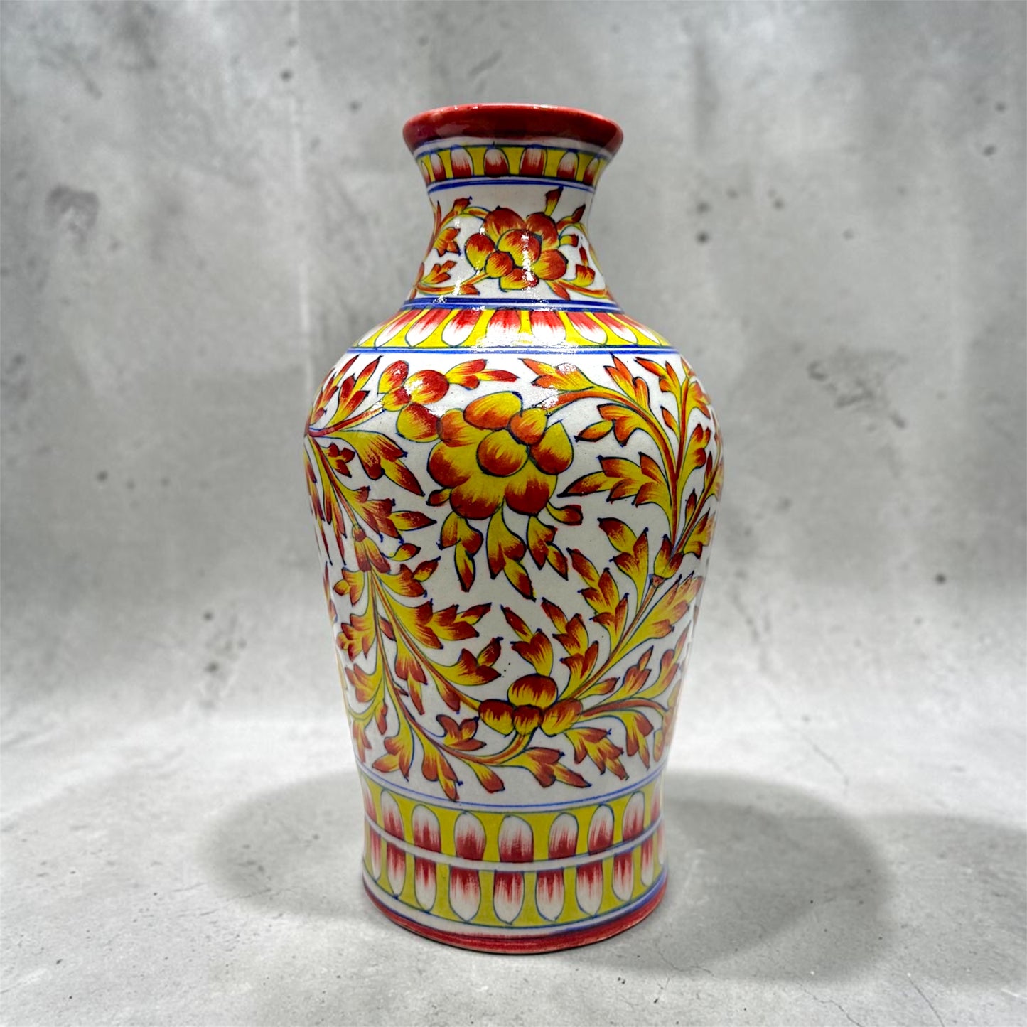 12-inch Blue Pottery Vase