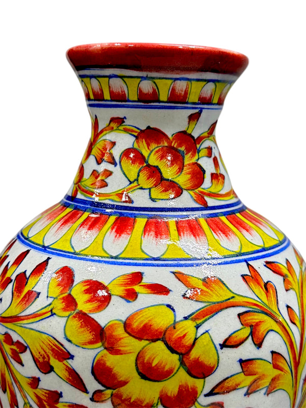 12-inch Blue Pottery Vase