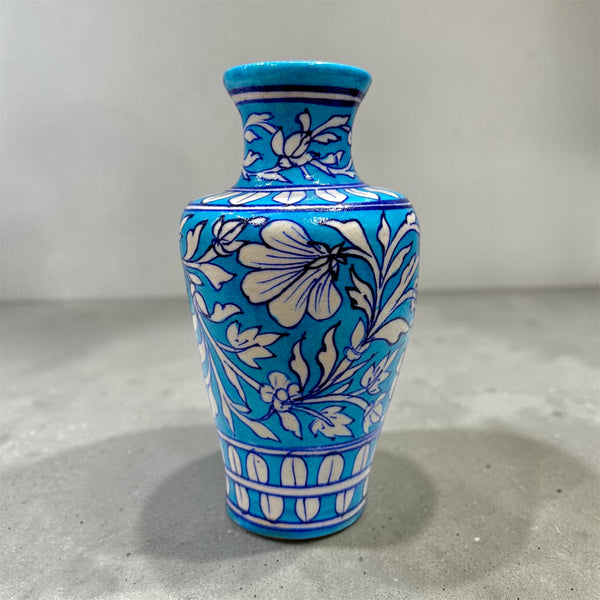 8-inch Blue Pottery Vase