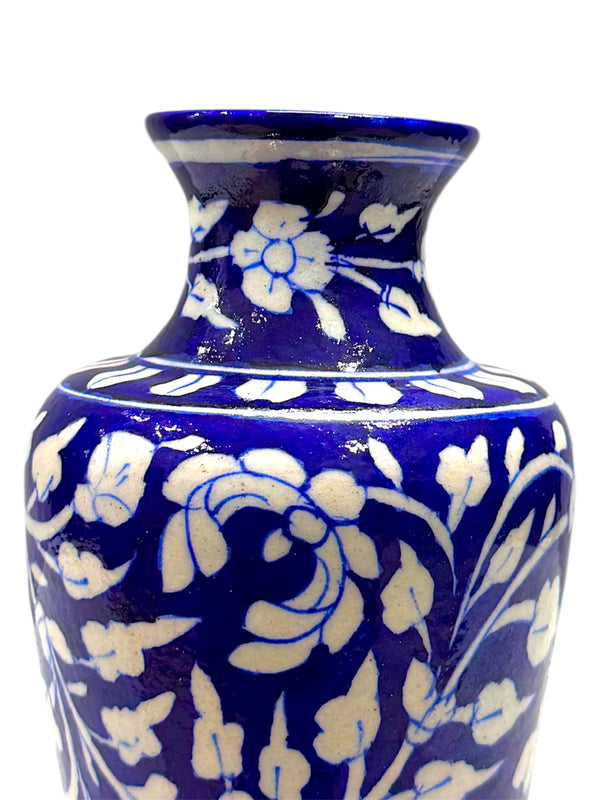 8-inch Blue Pottery Vase