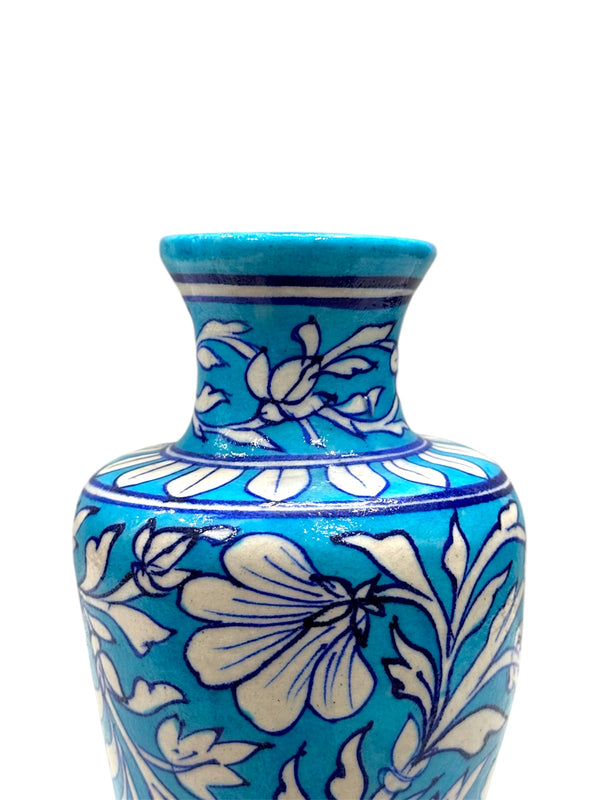 8-inch Blue Pottery Vase