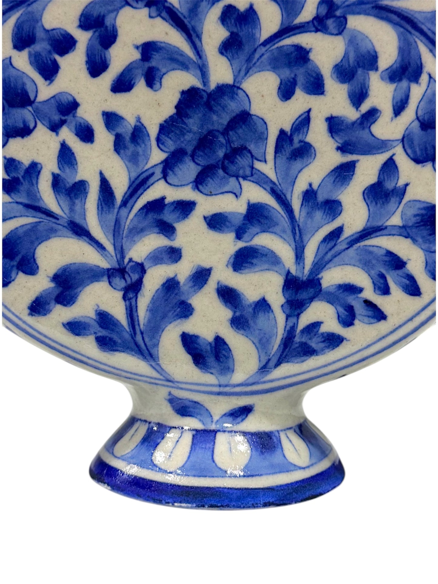 10-inch Blue Pottery Disc Vase